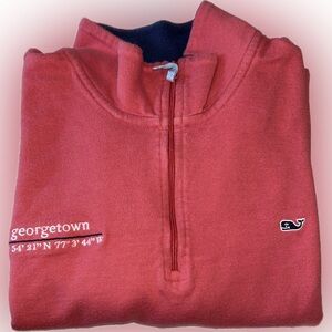 Vineyard vines men’s coordinates jersey 1/4 quarter zip, Jetty Red, XL